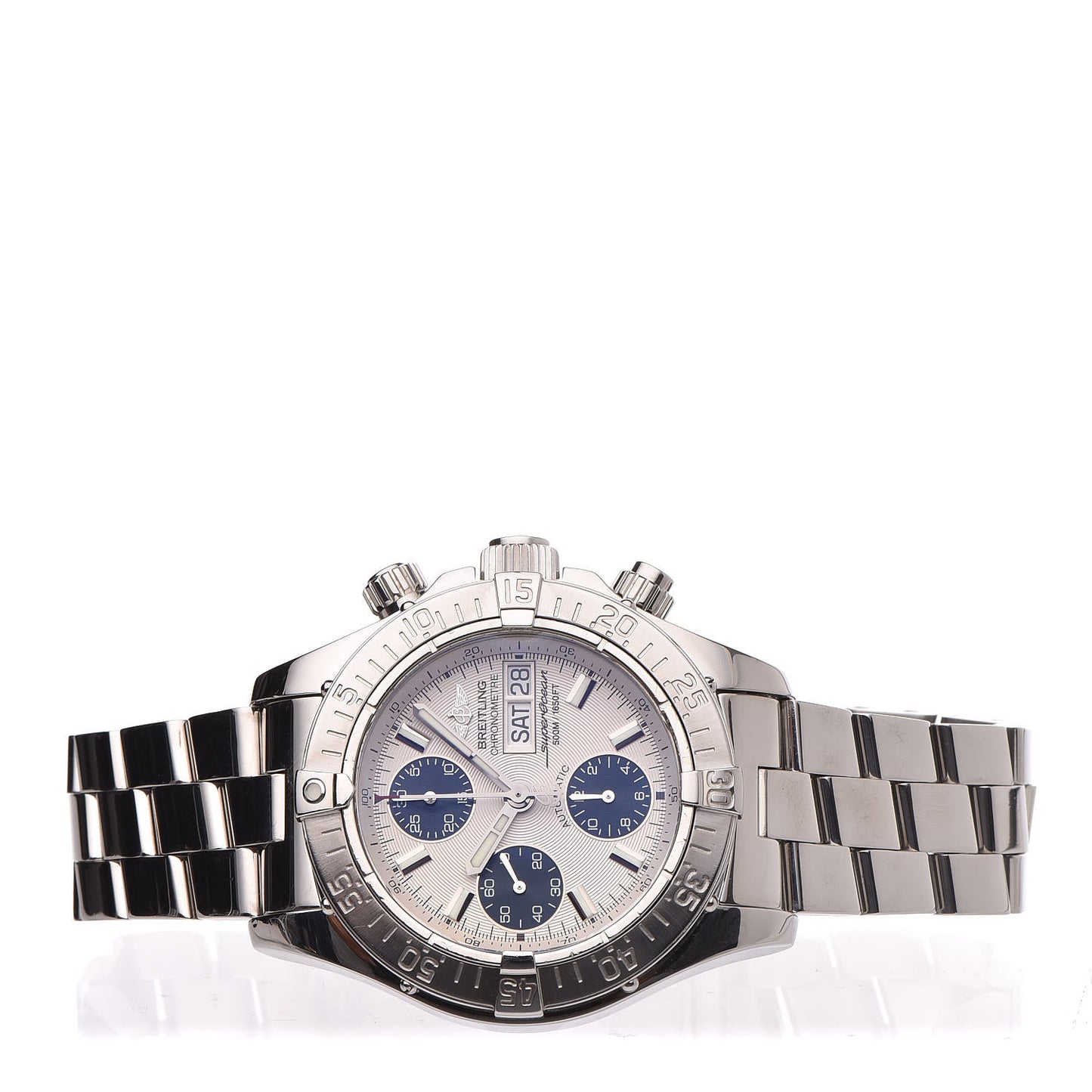 Stainless Steel 42mm Chrono Super Ocean Automatic Watch White A13340