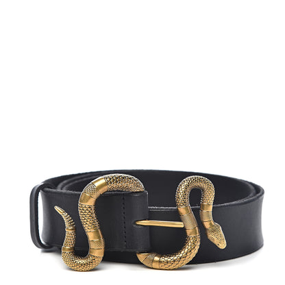 Gucci Calfskin Snake Belt 95 38 Black 1 of 8