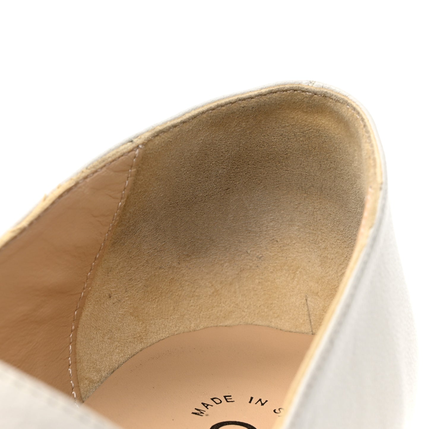 Lambskin Suede CC Espadrille Wedges 41 White Black