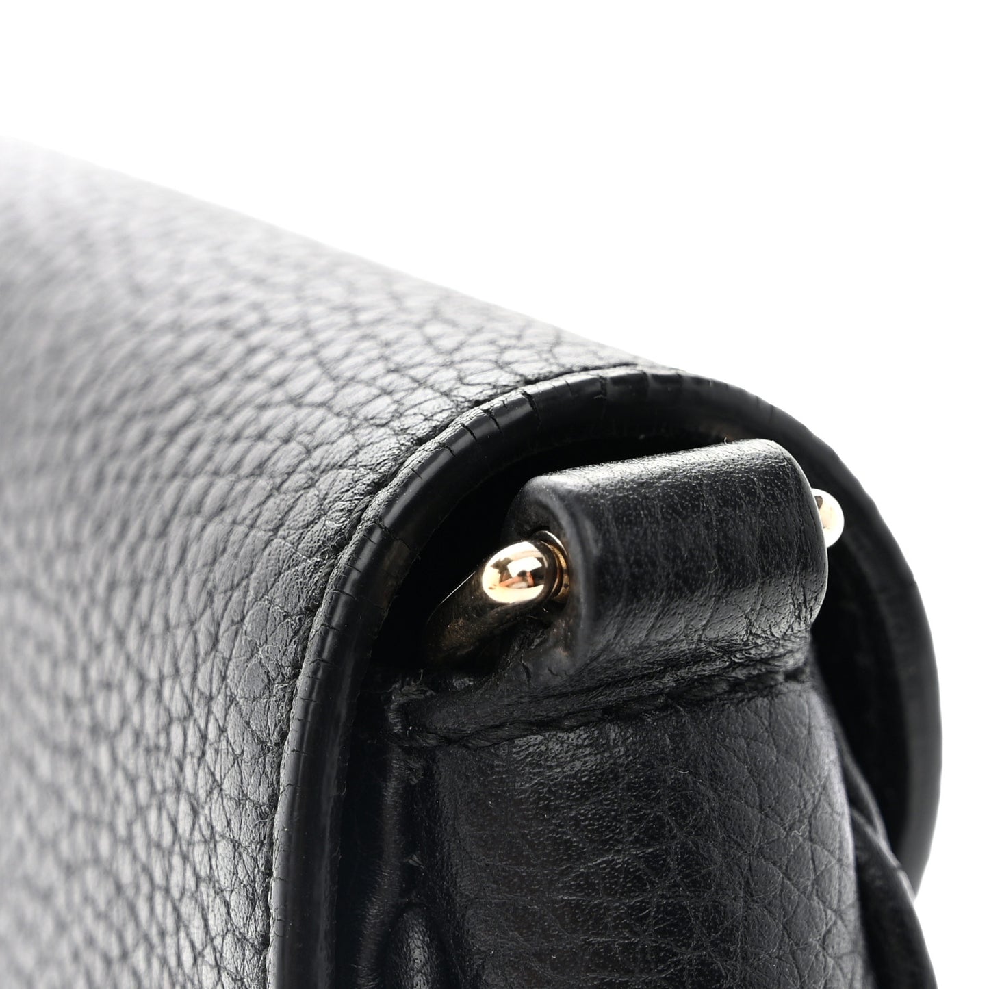 Pebbled Calfskin Medium Soho Flap Crossbody Black