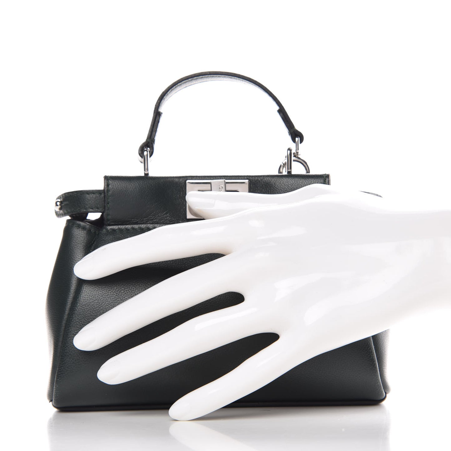 Shiny Nappa Micro Peekaboo Iconic Satchel Verde Prato