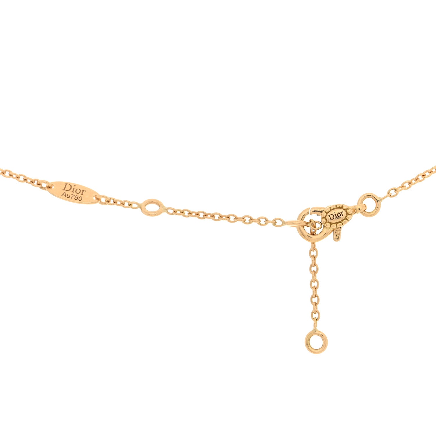 Christian Dior 18K Yellow Gold Diamond Turquoise Rose Des Vents Necklace 4 of 4