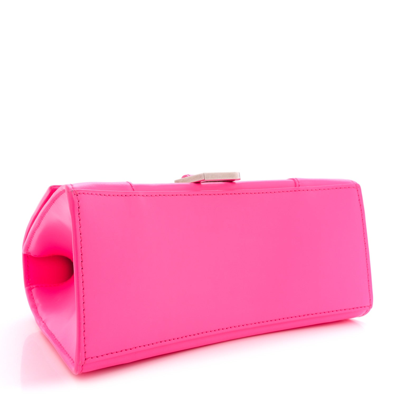 Balenciaga Shiny Box Calfskin Small Hourglass Top Handle Bag Acid Fuchsia 4 of 13