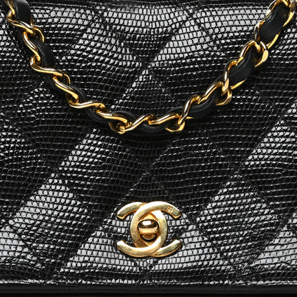Chanel Lizard Quilted Small Single Flap Black 8 of 12