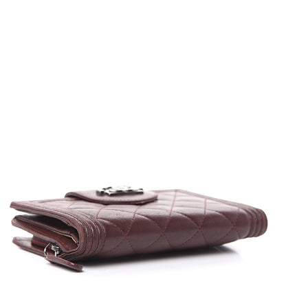 Chanel Lambskin Quilted Boy Zipped Pocket Wallet Burgundy 4 of 18