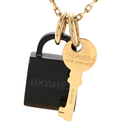 Hermes Permabrass Buffalo Horn Amulette Padlock PM Pendant Necklace 5 of 7