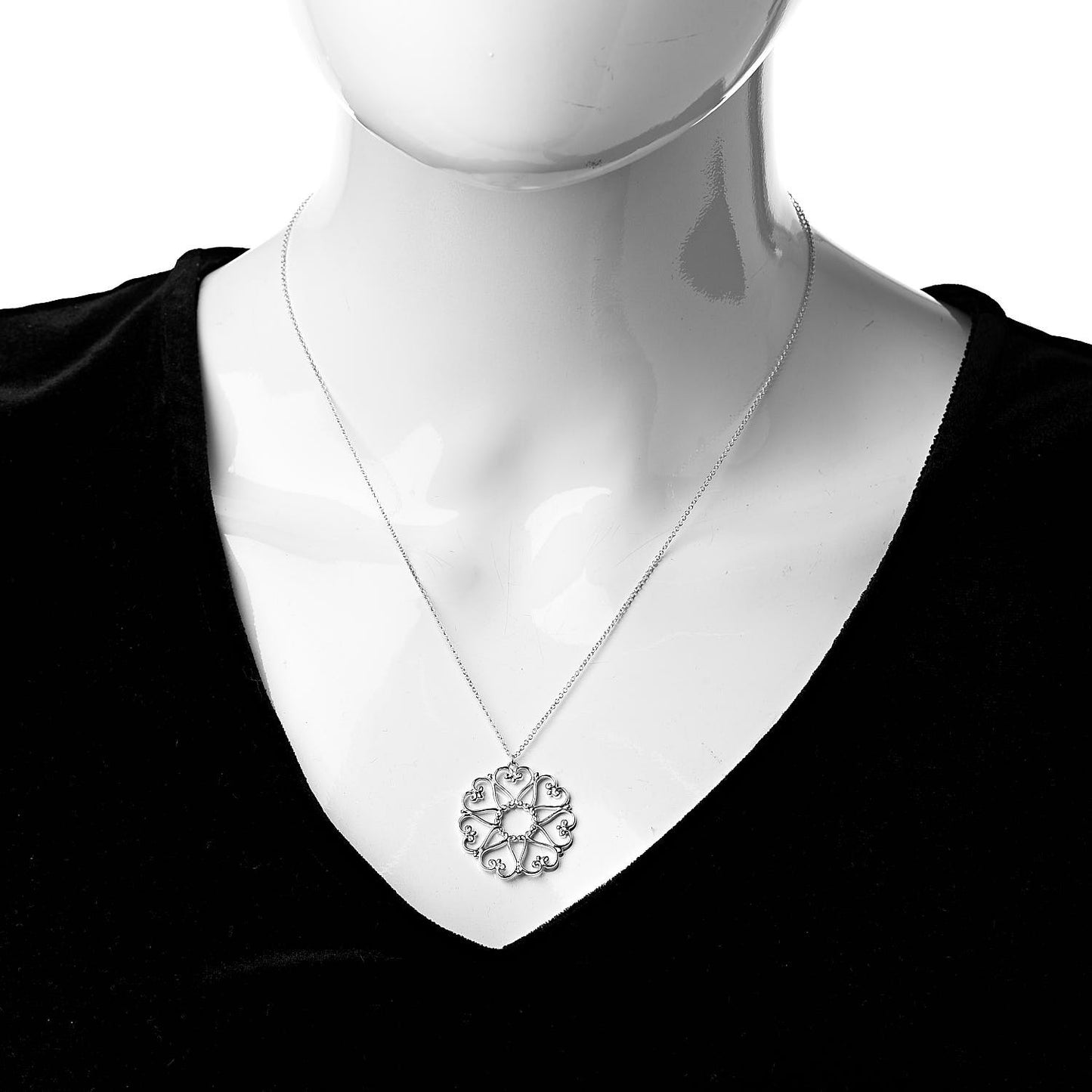Sterling Silver Paloma Picasso Hearts Medallion Pendant Necklace