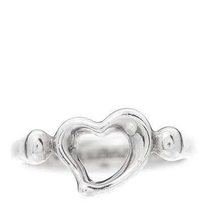 Tiffany Sterling Silver Elsa Peretti Open Heart Ring 48 4.5 1 of 5