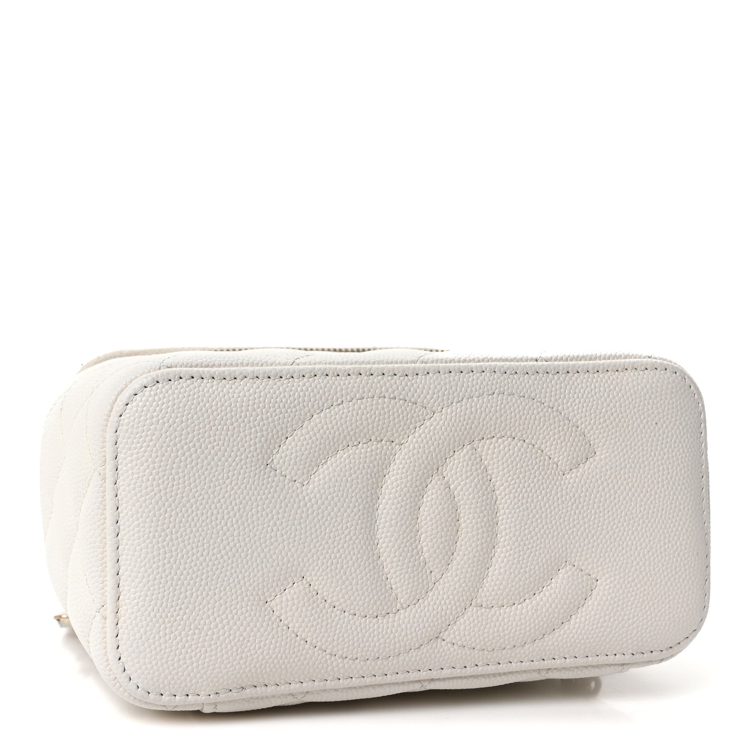 Chanel Caviar Quilted Small Vanity Case With Chain White 4 of 10