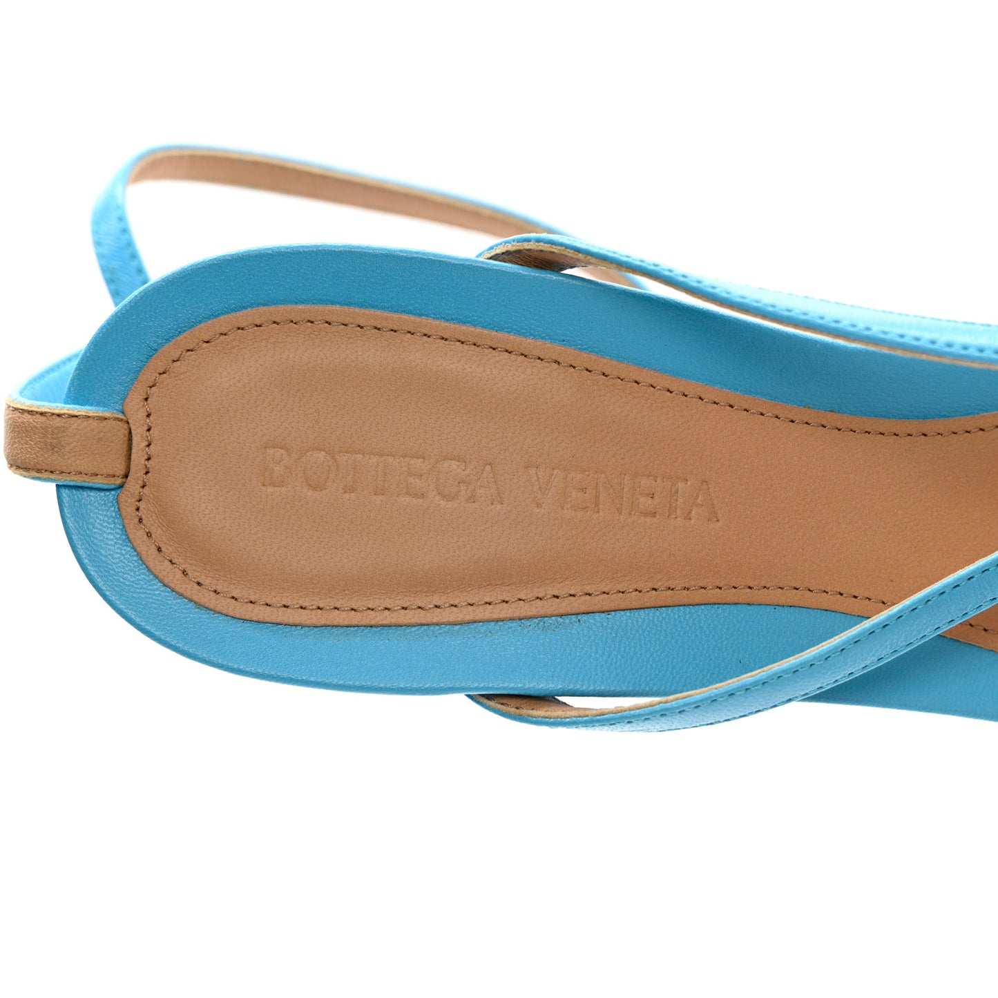 Lambskin Stretch Multi Strap 90mm Sandals 39.5 Sky Blue