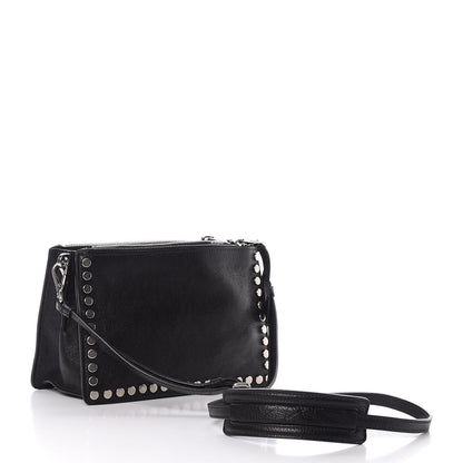 Prada Glace Calfskin Studded Etiquette Shoulder Bag Black 3 of 9