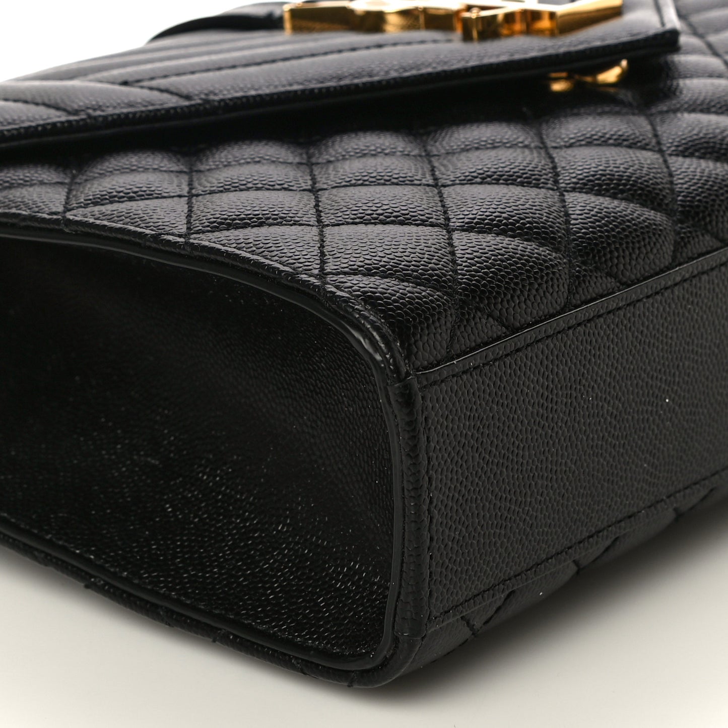 Grain De Poudre Textured Mixed Matelasse Triquilt Medium Monogram Satchel Black