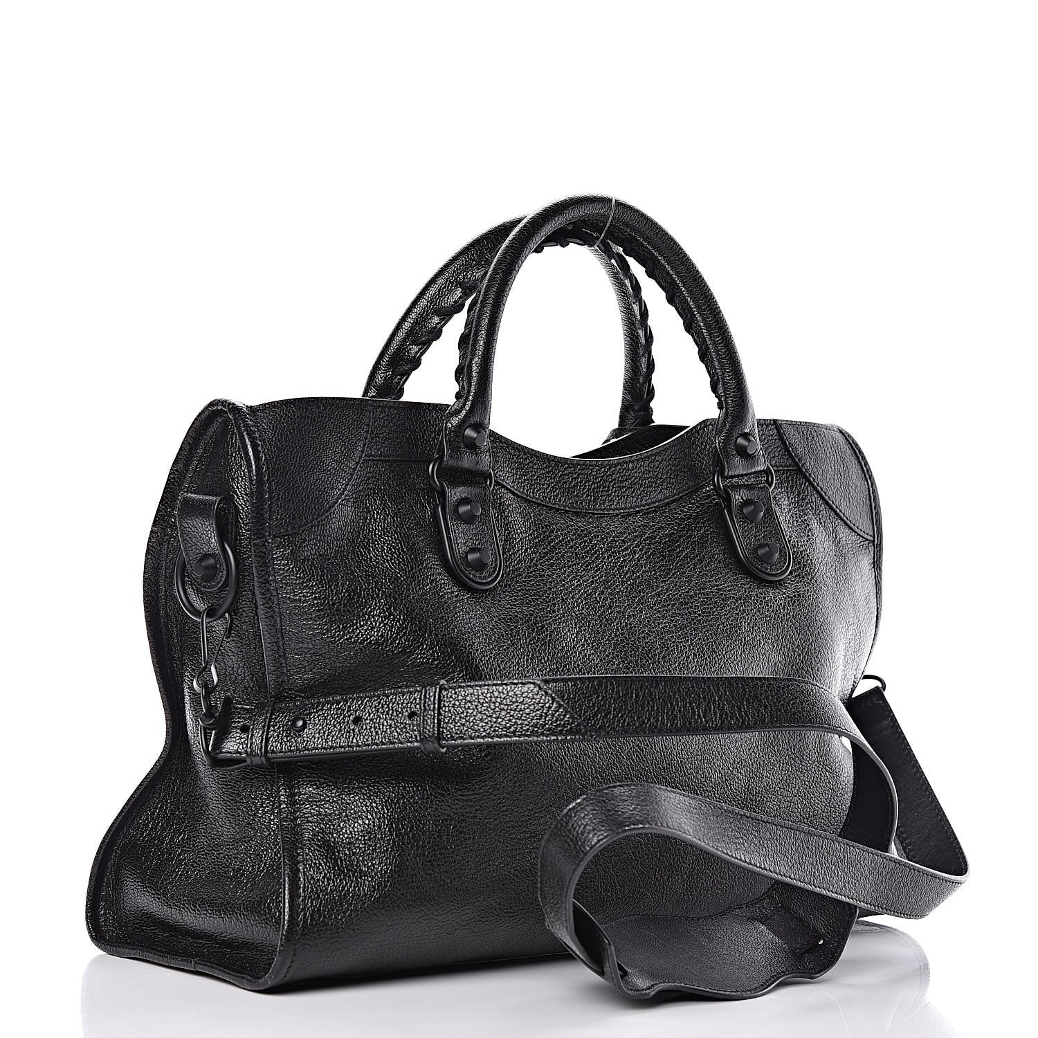 Balenciaga Shiny Grained Goatskin Black Metallic Edge City Black 3 of 10