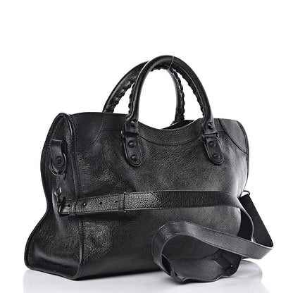 Balenciaga Shiny Grained Goatskin Black Metallic Edge City Black 3 of 10