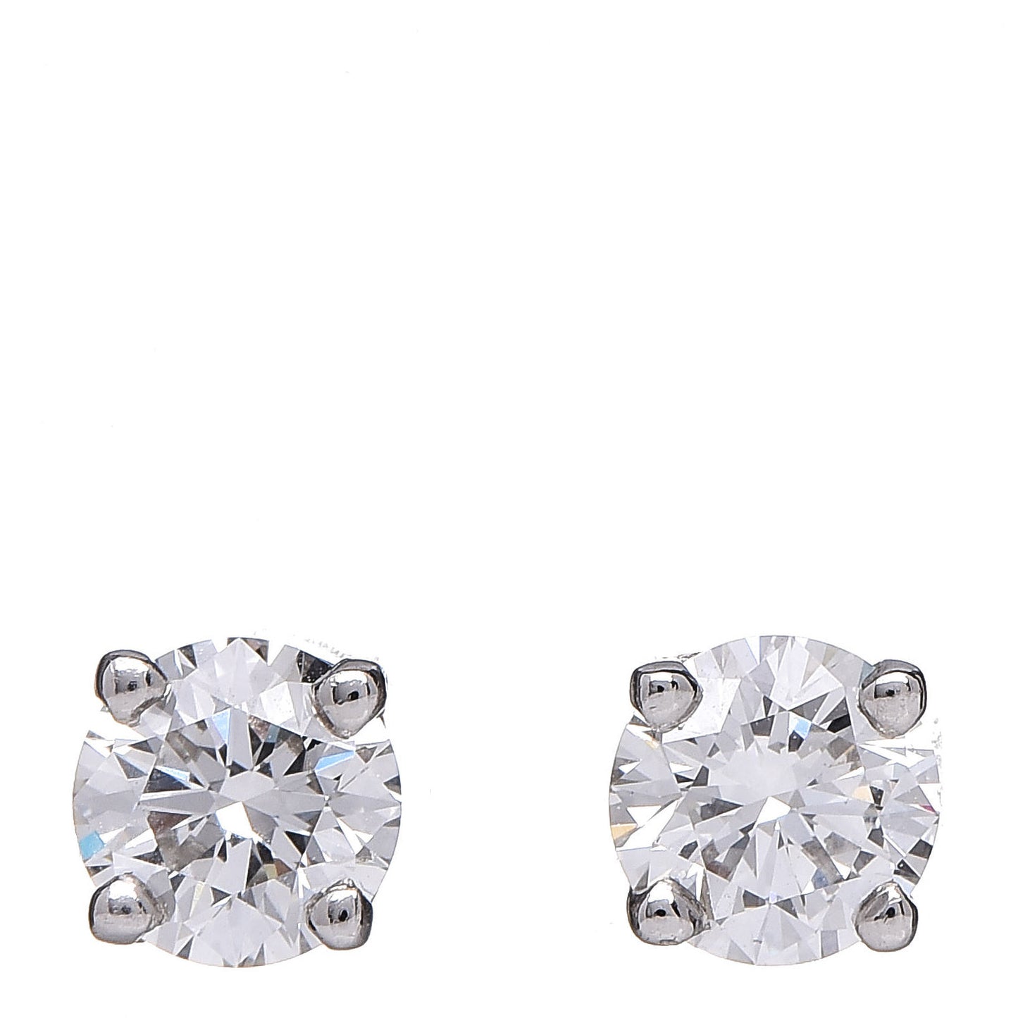 Platinum Diamond 1ctw Round Solitaire Earrings