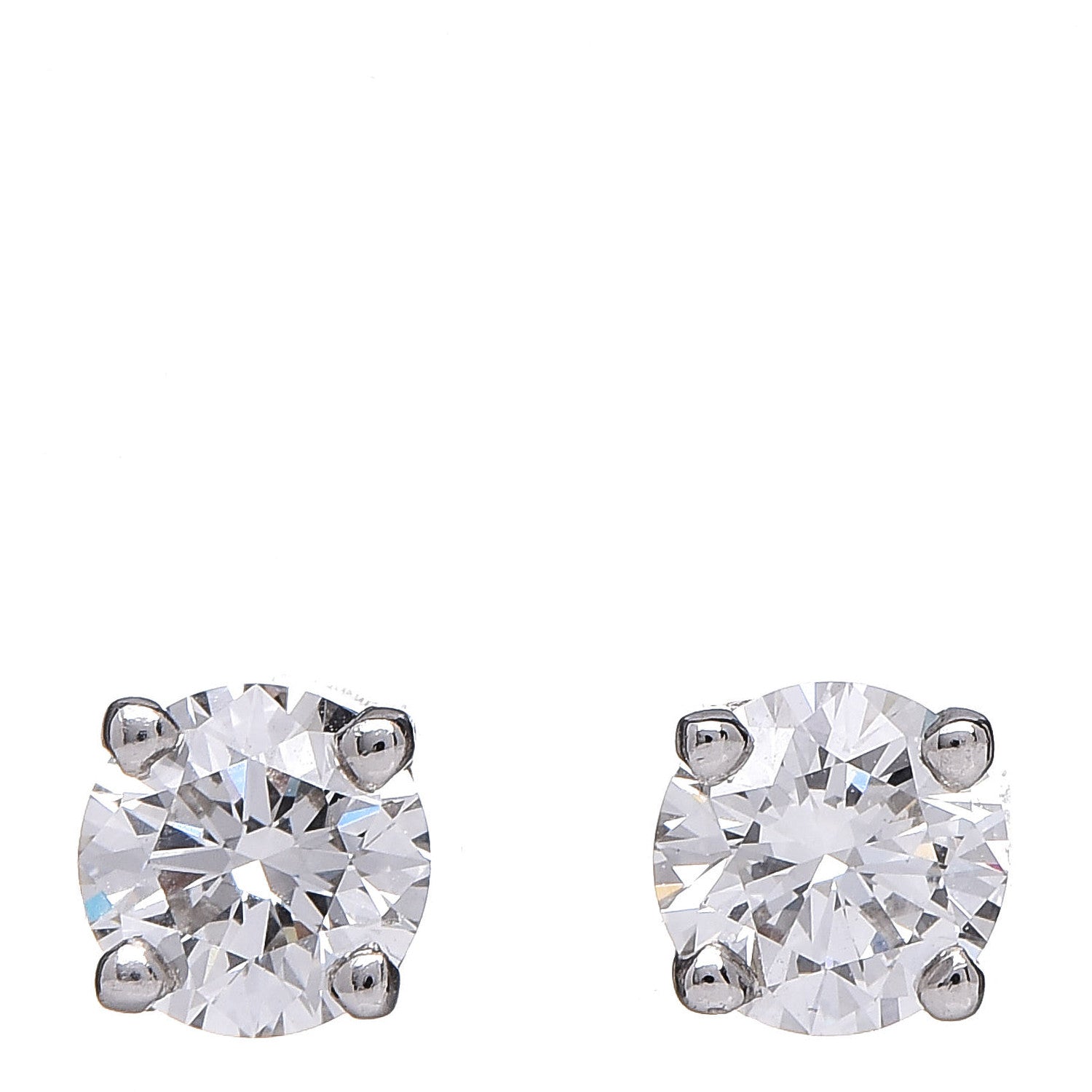 Tiffany Platinum Diamond 1ctw Round Solitaire Earrings 1 of 6