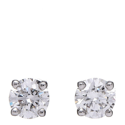 Tiffany Platinum Diamond 1ctw Round Solitaire Earrings 1 of 6