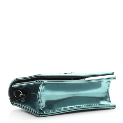 Christian Dior Metallic Patent Micro-Cannage Baby Diorama Flap Bag Green 4 of 11
