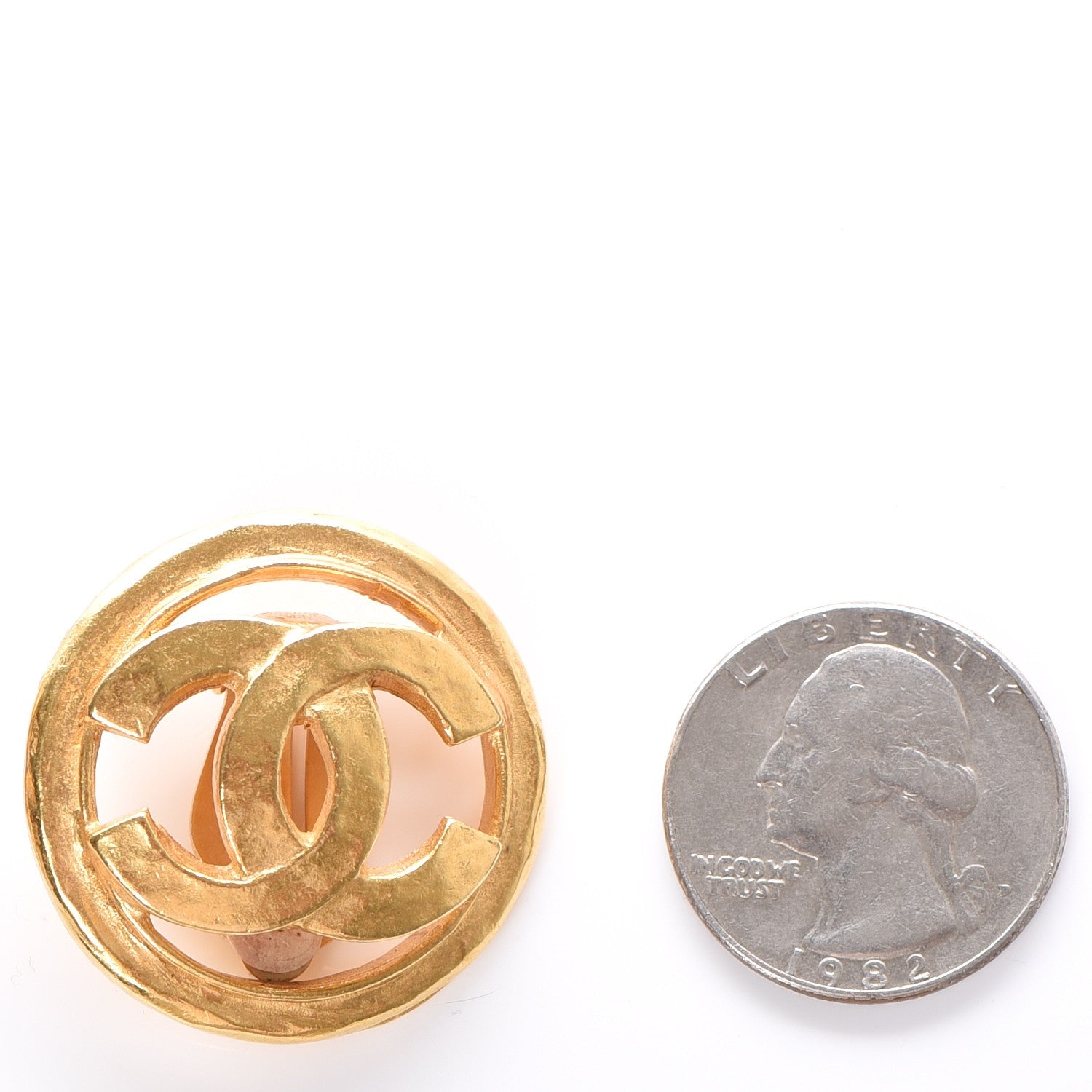 Chanel CC Clip On Earrings Gold 2 of 5