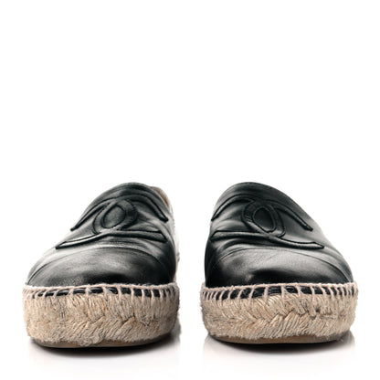 Chanel Lambskin CC Espadrilles 38 Black 2 of 9