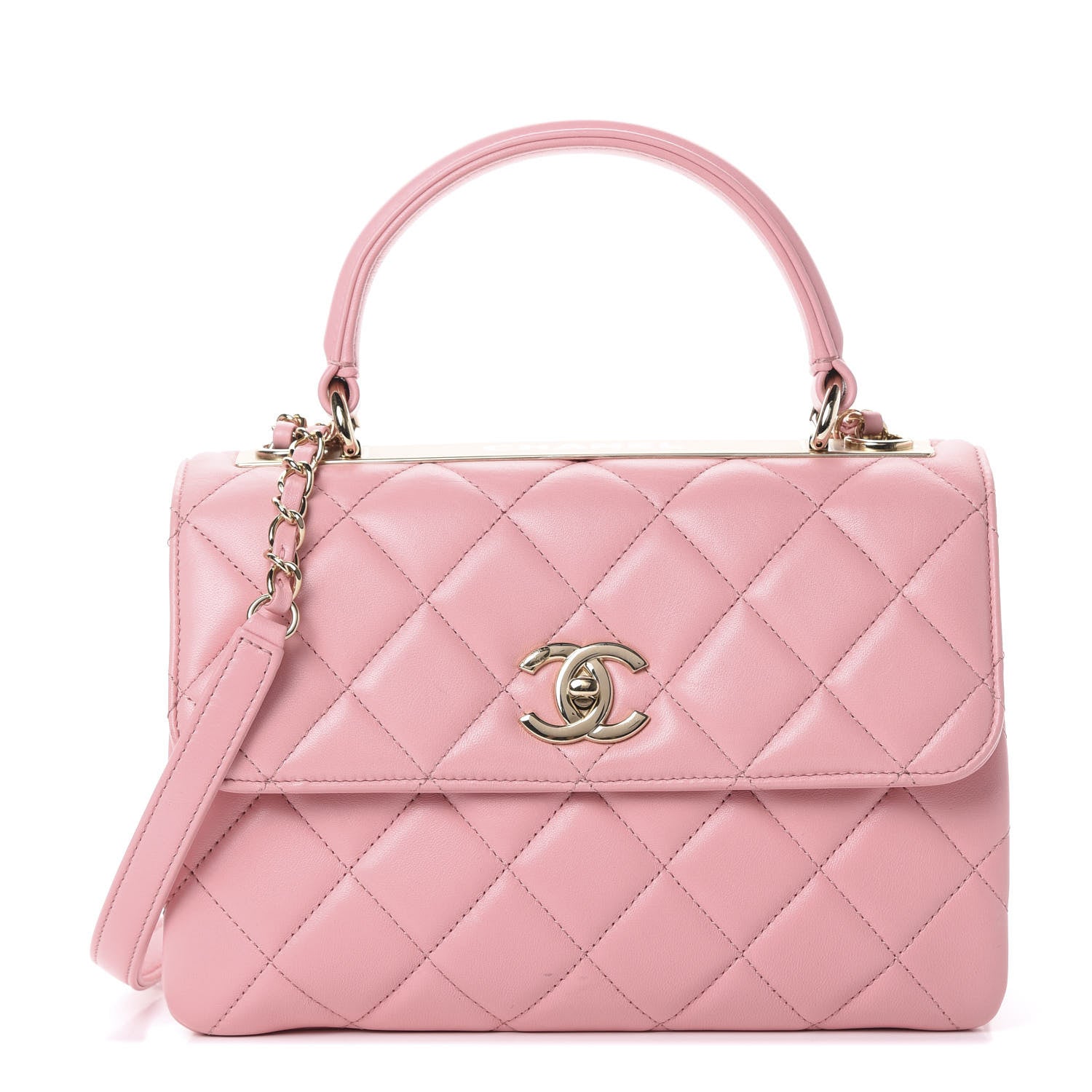 Chanel Lambskin Quilted Small Trendy CC Flap Dual Handle Bag Pink 1 of 13