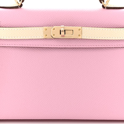 Hermes Epsom Horseshoe Mini Kelly Sellier 20 Mauve Sylvestre Craie 8 of 11