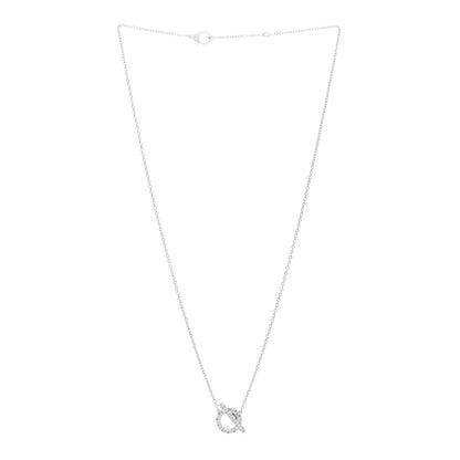 Hermes 18K White Gold Diamond Finesse Pendant Necklace 3 of 5