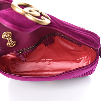 Gucci Velvet Matelasse Medium GG Marmont Shoulder Bag Fuchsia Violet Cyclamen 5 of 9