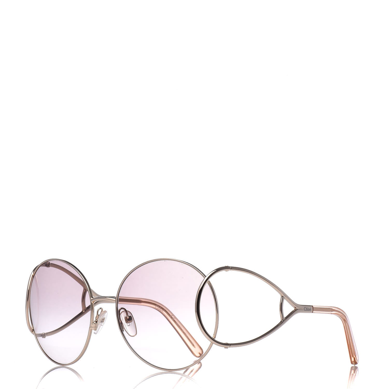 Chloe Jackson Oversized Round Sunglasses CE124S Blonde Havana 1 of 7