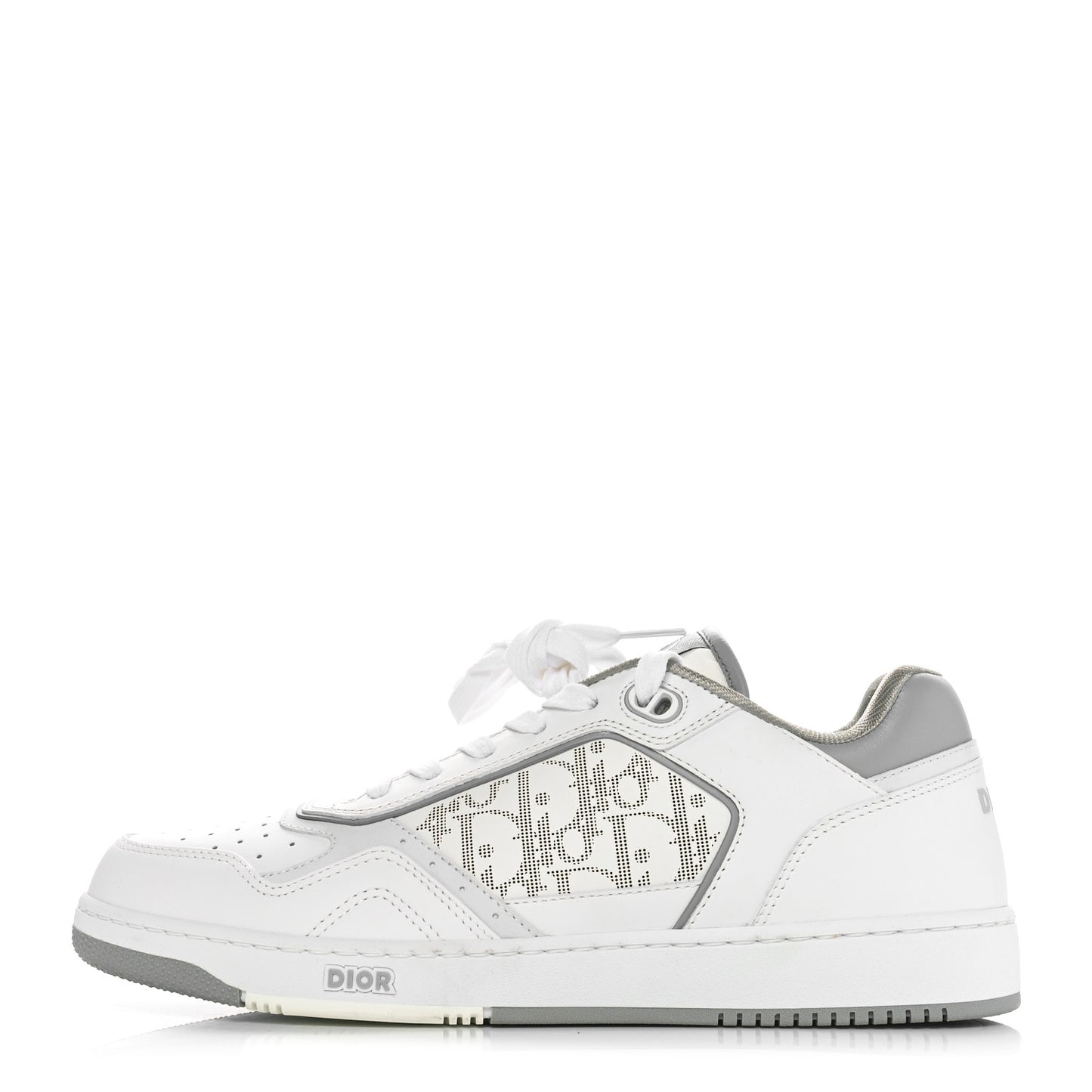 Smooth Calfskin Oblique Galaxy Perforated Mens B27 Low Top Sneakers 43 White Grey