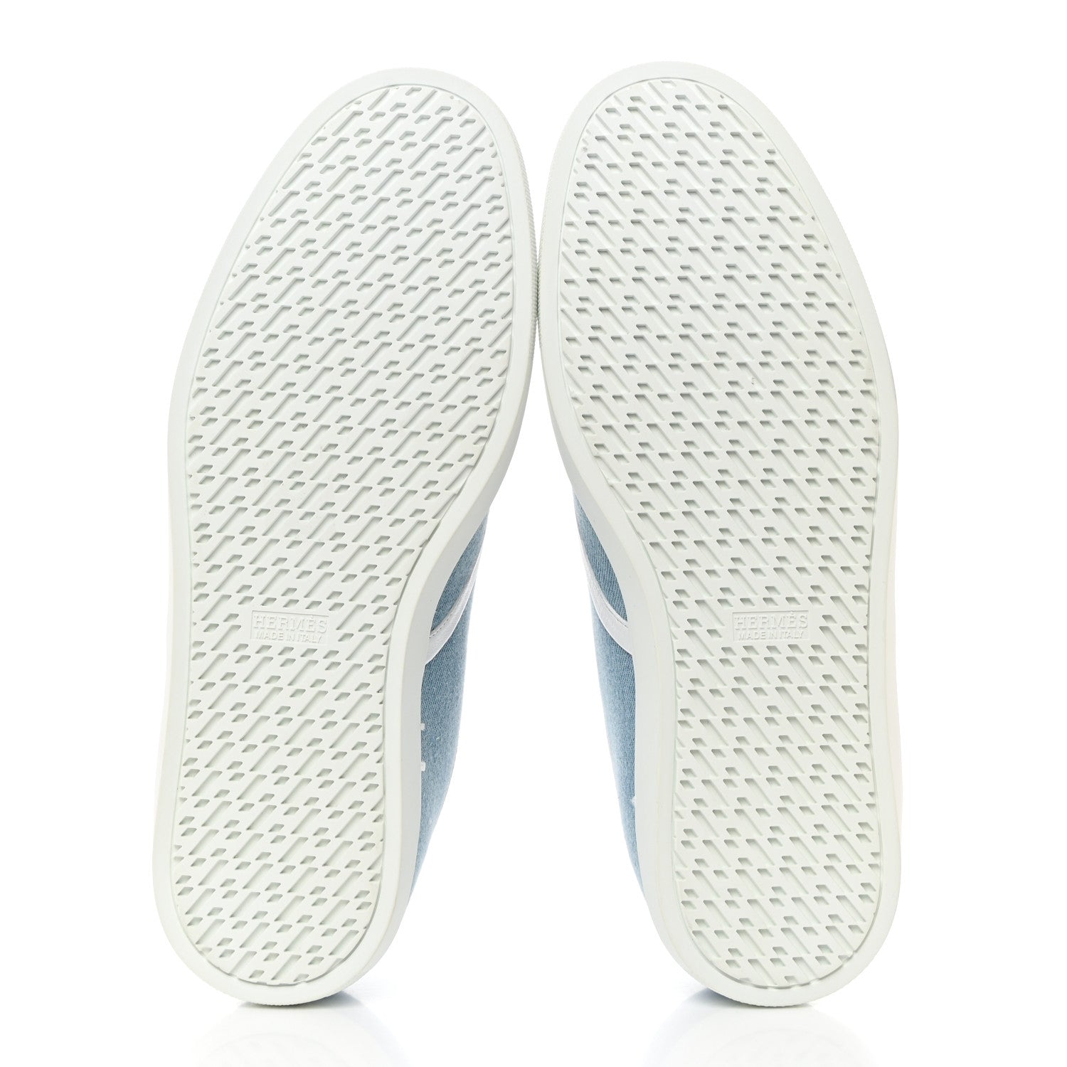Hermes Denim Nappa Embroidered Innocent Sneakers 42 Bleu Clair White 5 of 8