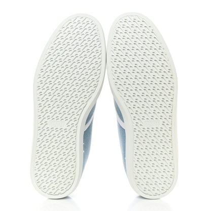 Hermes Denim Nappa Embroidered Innocent Sneakers 42 Bleu Clair White 5 of 8