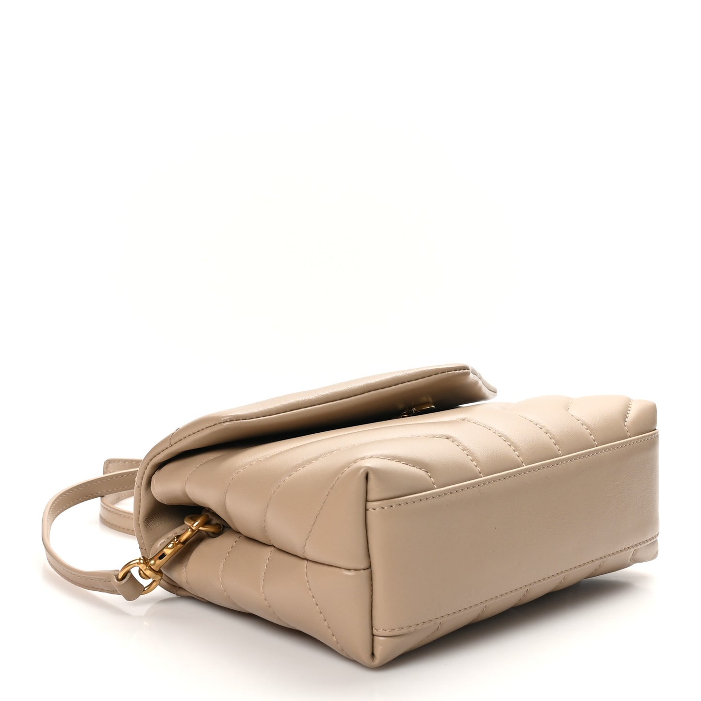 Calfskin Y Quilted Monogram Toy Loulou Crossbody Bag Dark Beige