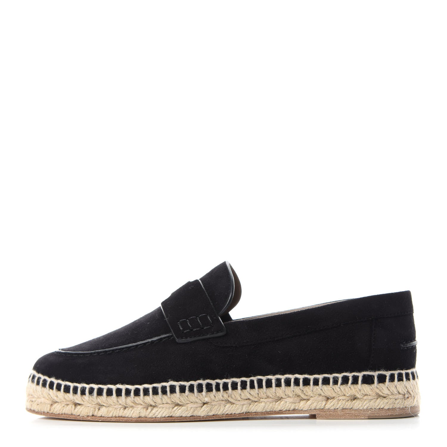 Hermes Suede Calfskin Womens Trip Espadrilles 36 Black 1 of 9