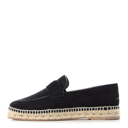 Hermes Suede Calfskin Womens Trip Espadrilles 36 Black 1 of 9