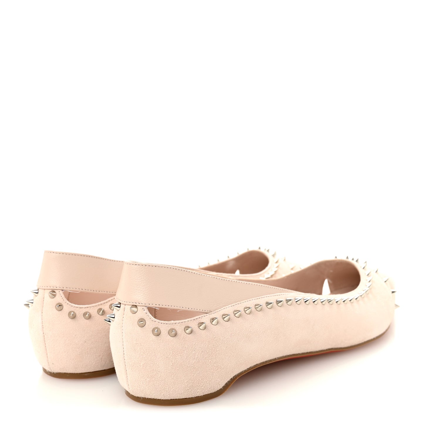 Nappa Suede Spikes Duvettina Ballerina Flats 40 Leche