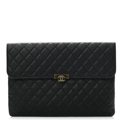 Chanel Caviar Quilted Large Golden Class Pouch Black 1 of 7