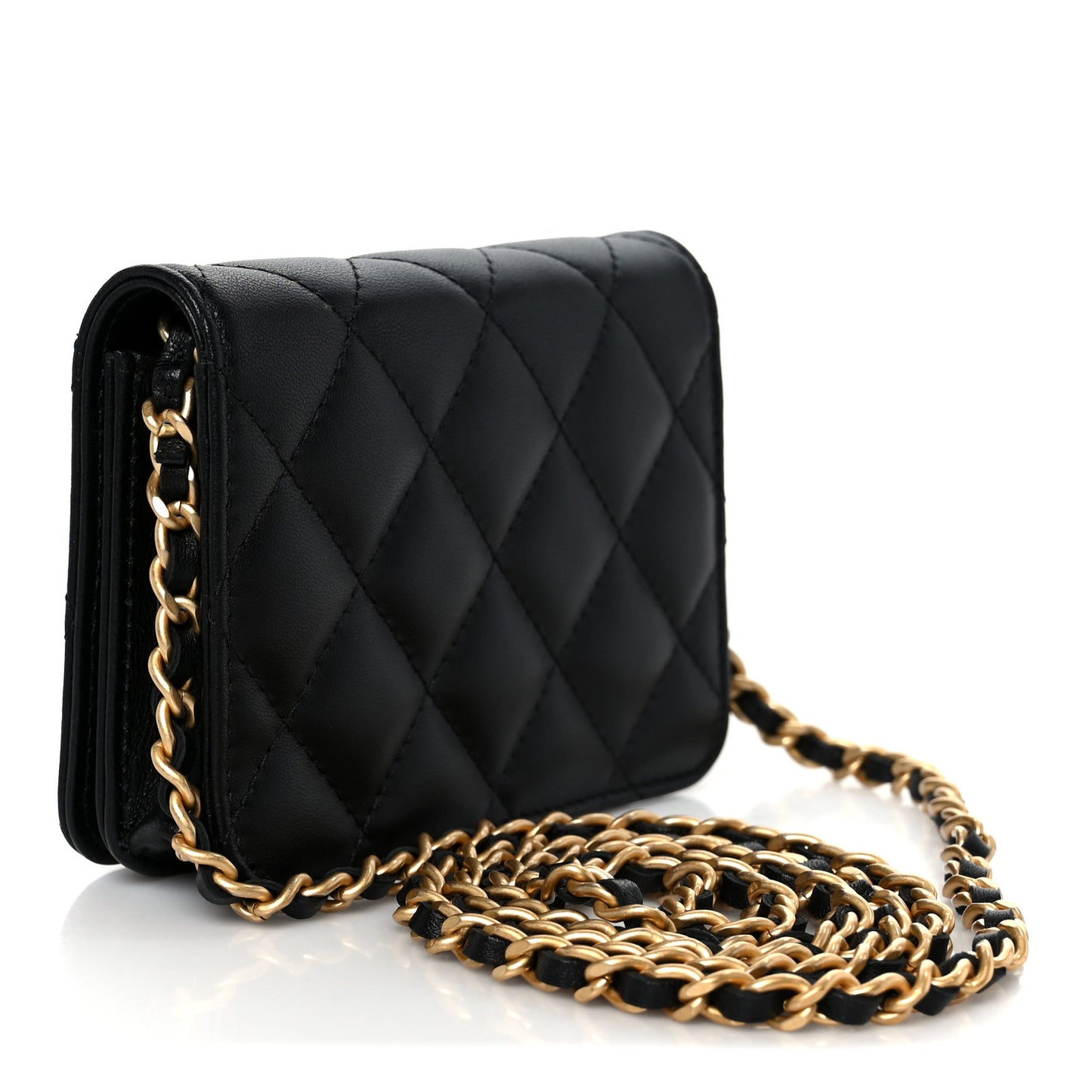 Lambskin Quilted Mini CC Flap Black