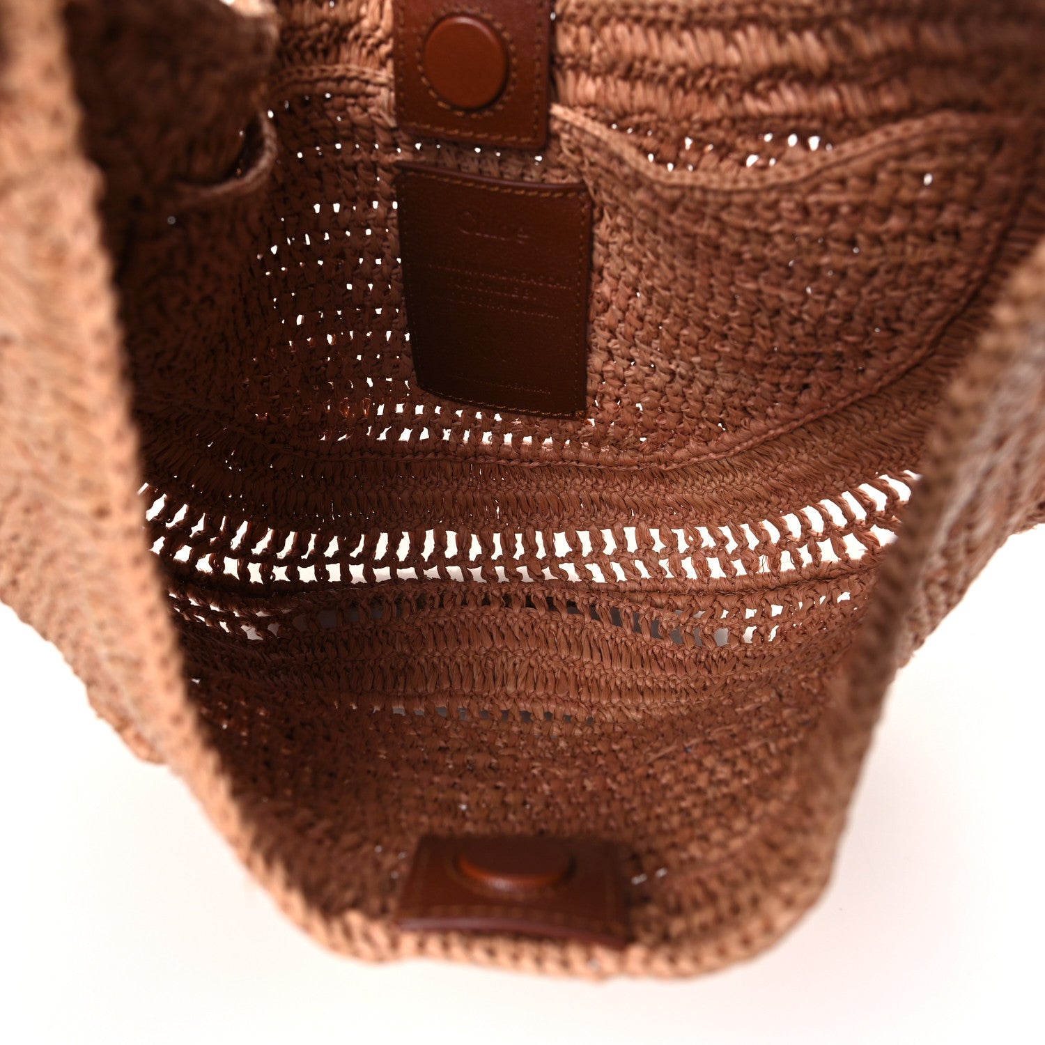 Chloe Raffia Calfskin Summer Banana Hobo Summery Beige 5 of 9