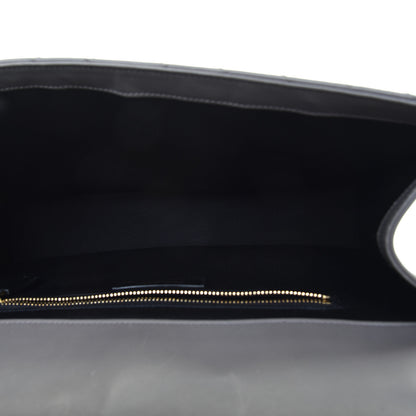 Saint Laurent Grain De Poudre Matelasse Chevron Large Monogram Satchel Earth 5 of 8