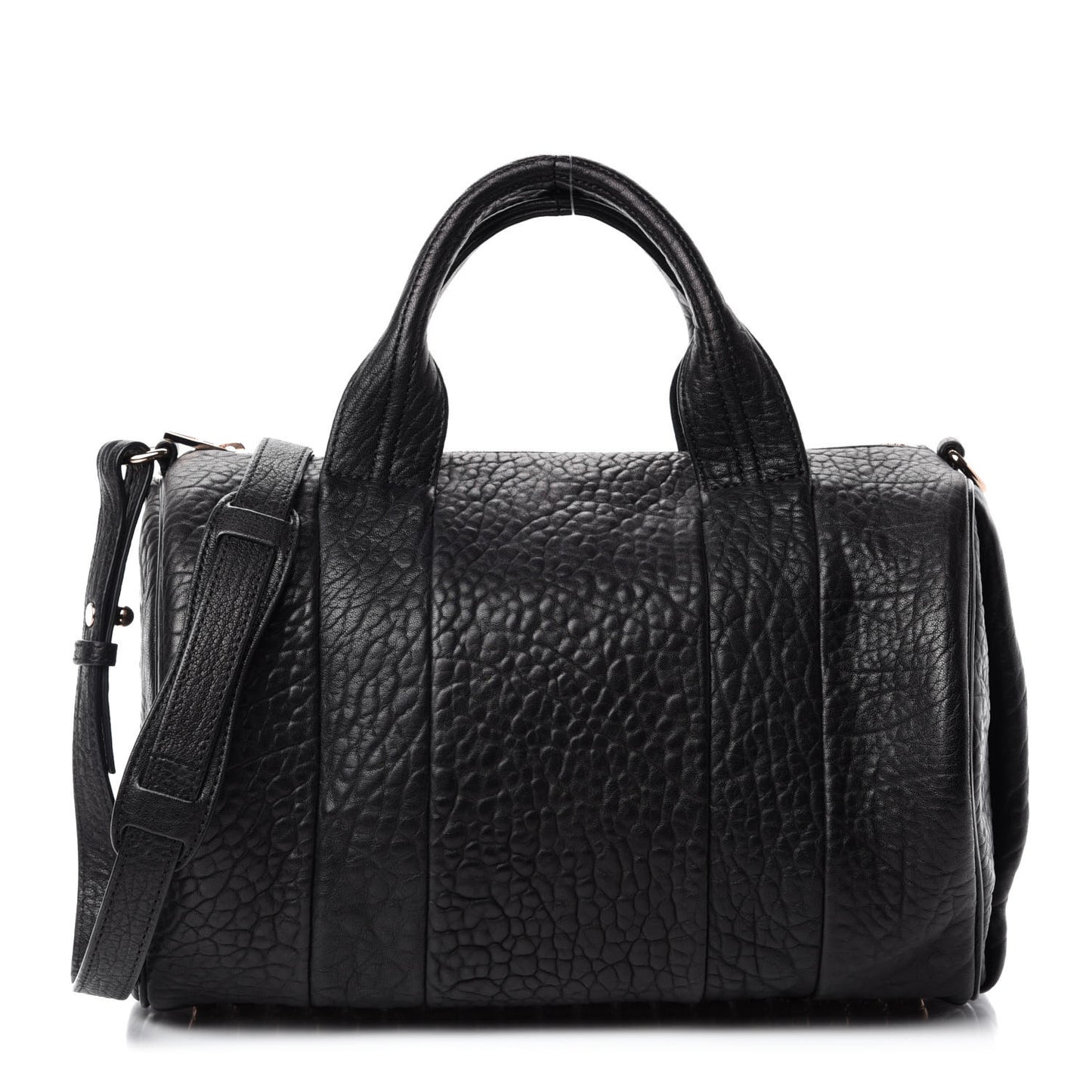 Pebbled Lambskin Rocco Black Rose Gold Hardware