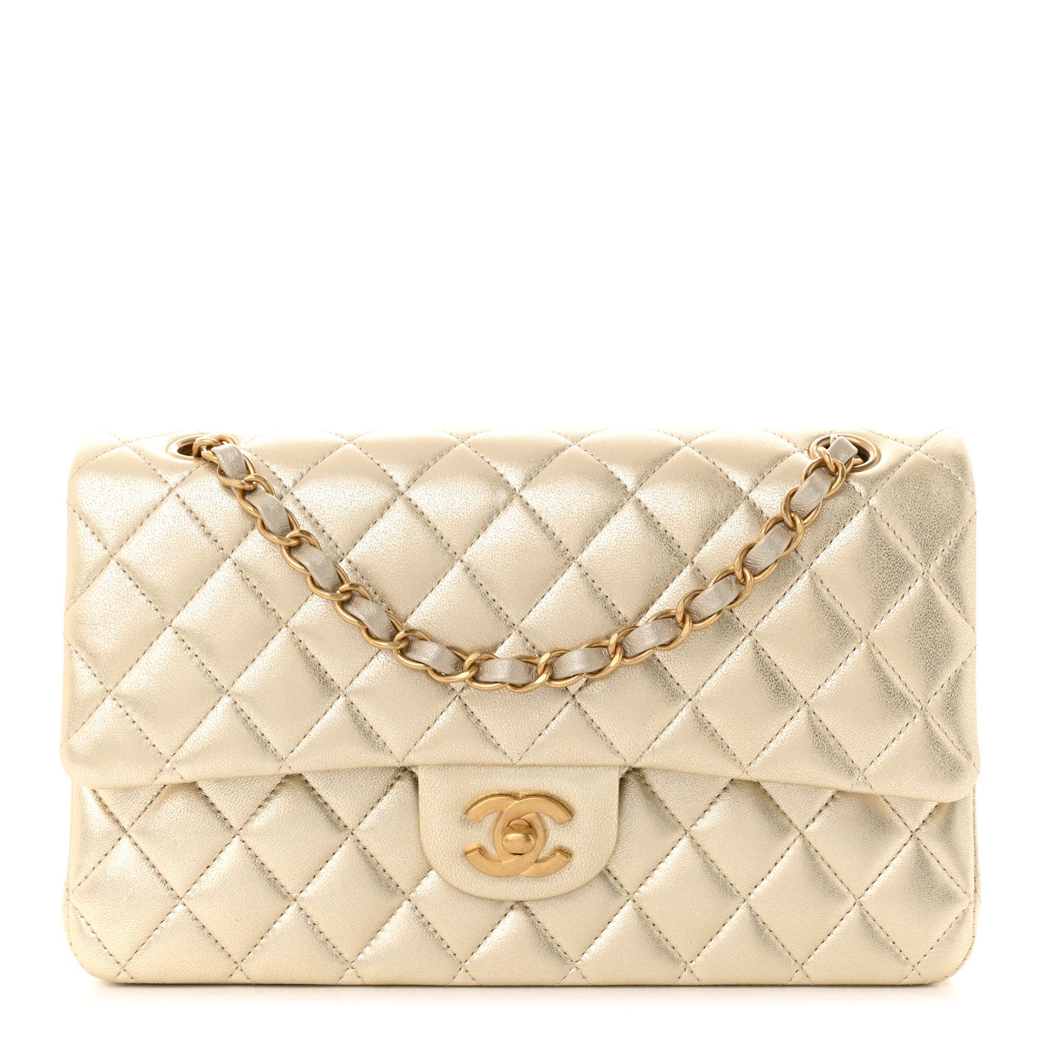 Chanel Metallic Lambskin Quilted Medium Double Flap Gold 1 of 11