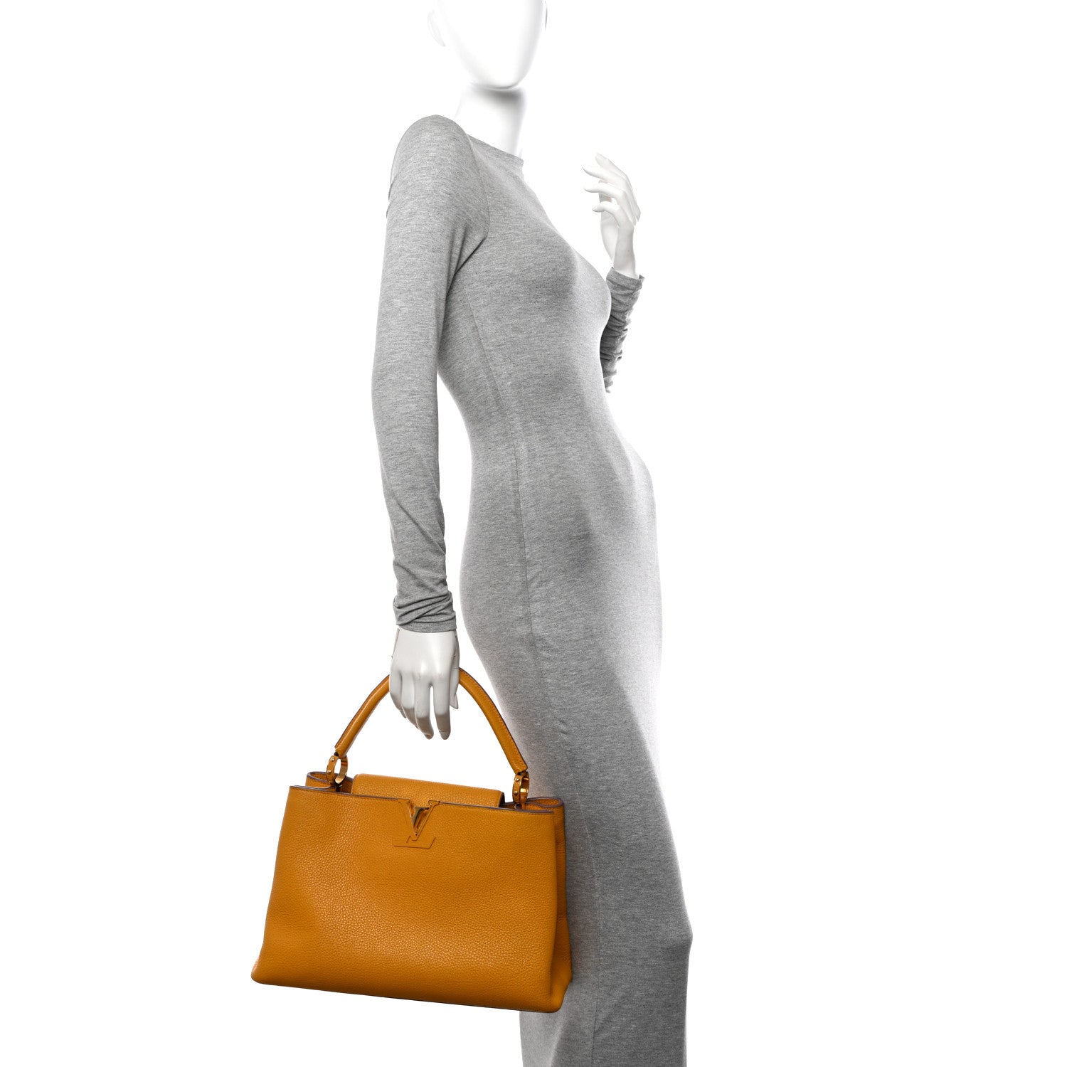 Louis Vuitton Taurillon Capucines MM Tournesol 2 of 9