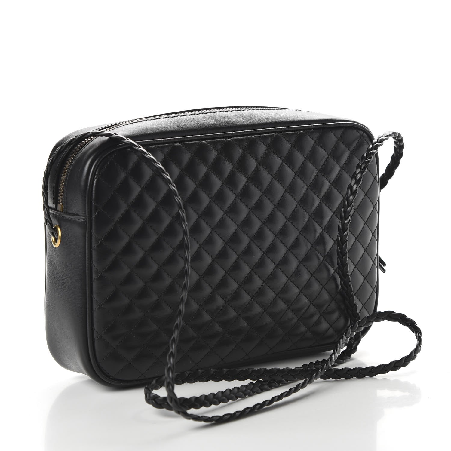 Gucci Calfskin Web Trapuntata Small GG Shoulder Bag Black 3 of 10