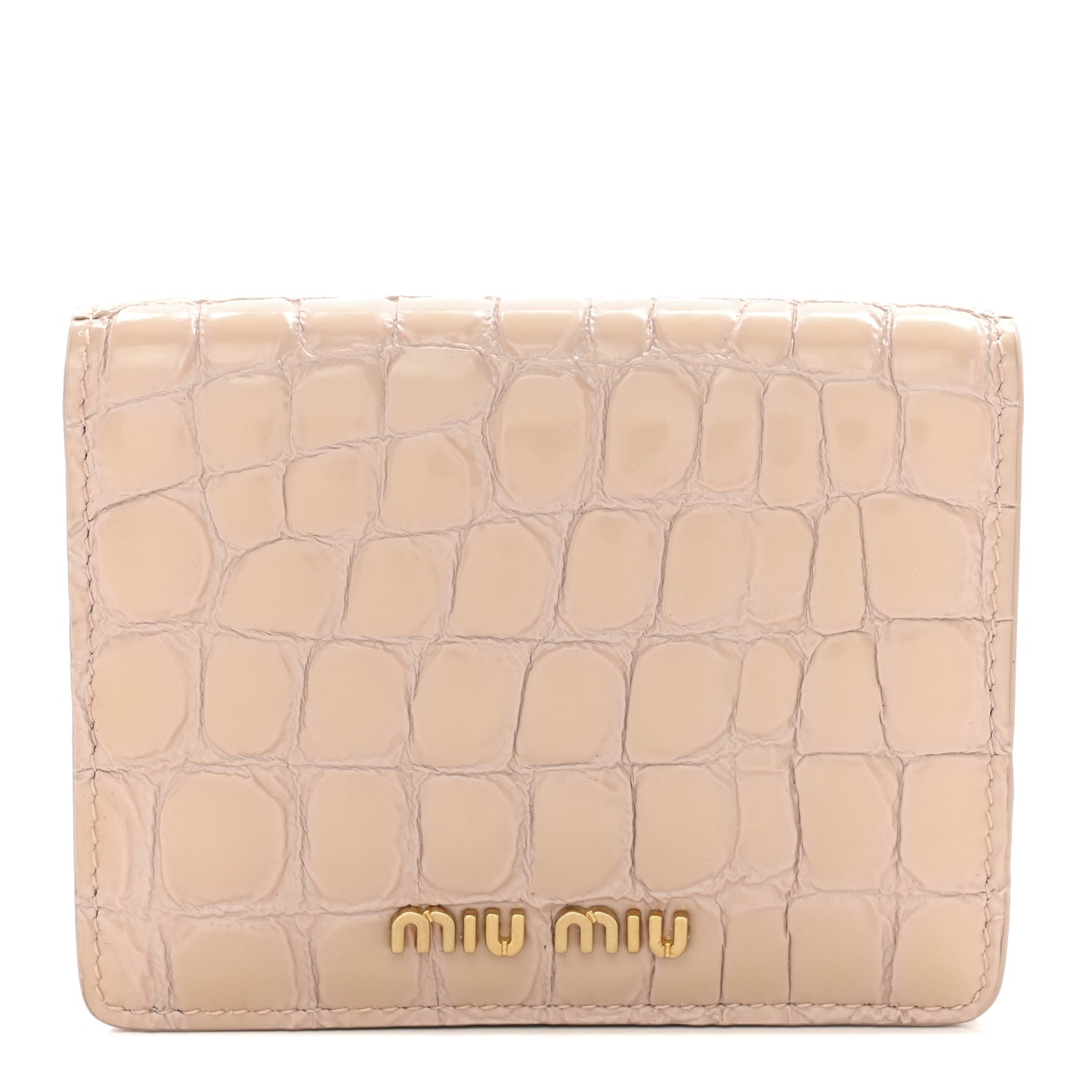Patent Crocodile Embossed Wallet Bi-Fold Compact Wallet Ninfea