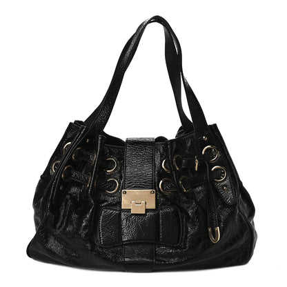 Jimmy Choo Crushed Patent Riki Bag Black 1 of 22