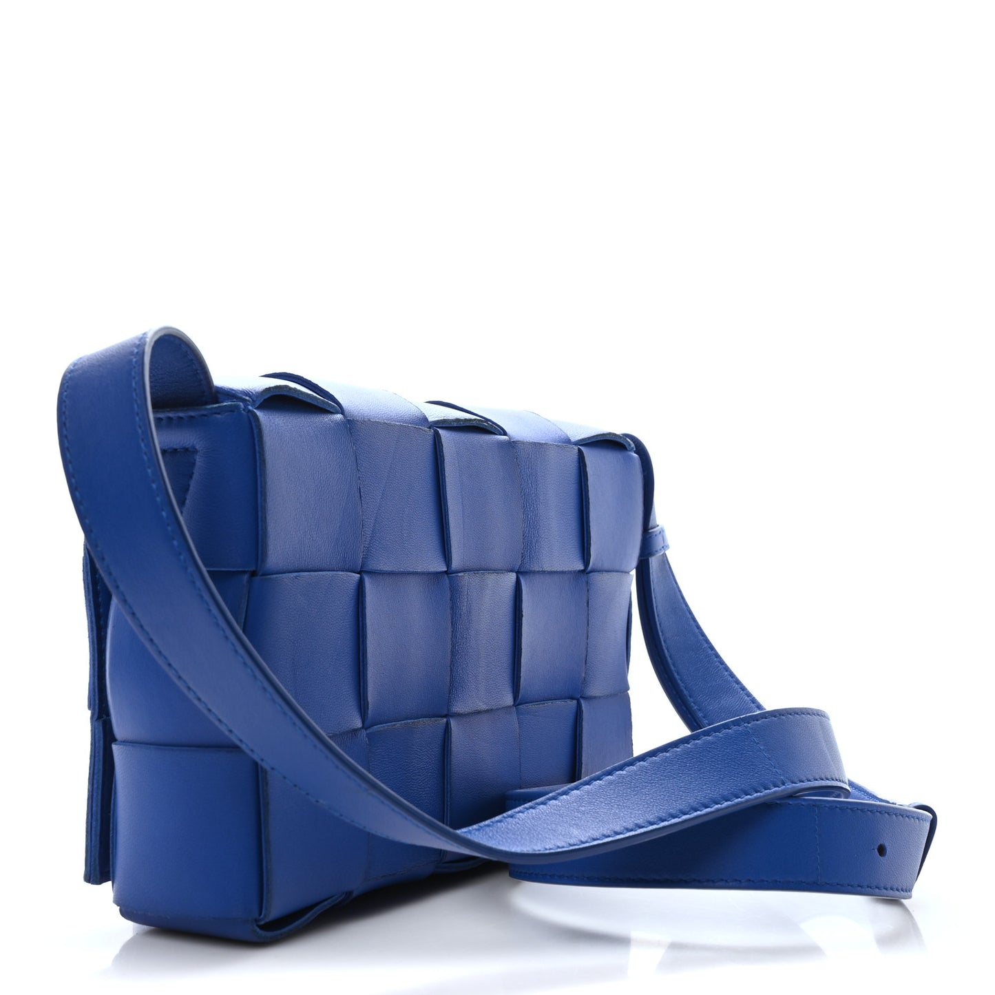 Lambskin Maxi Intrecciato Cassette Crossbody Bag Cobalt