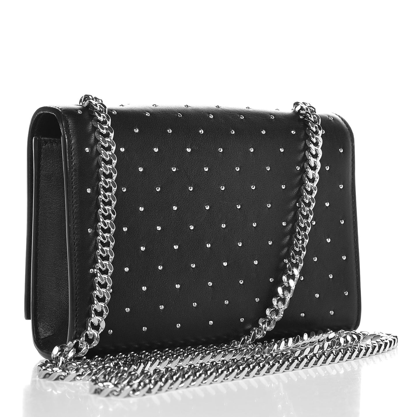 Calfskin Studded Small Monogram Kate Satchel Black
