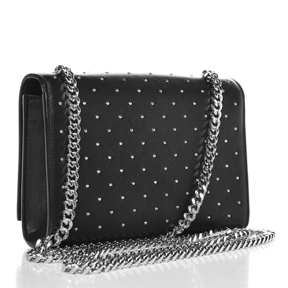 Saint Laurent Calfskin Studded Small Monogram Kate Satchel Black 3 of 7