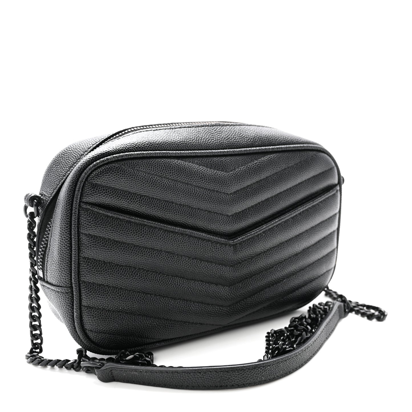 Grain De Poudre Matelasse Monochrome Monogram Mini Lou Camera Bag Black